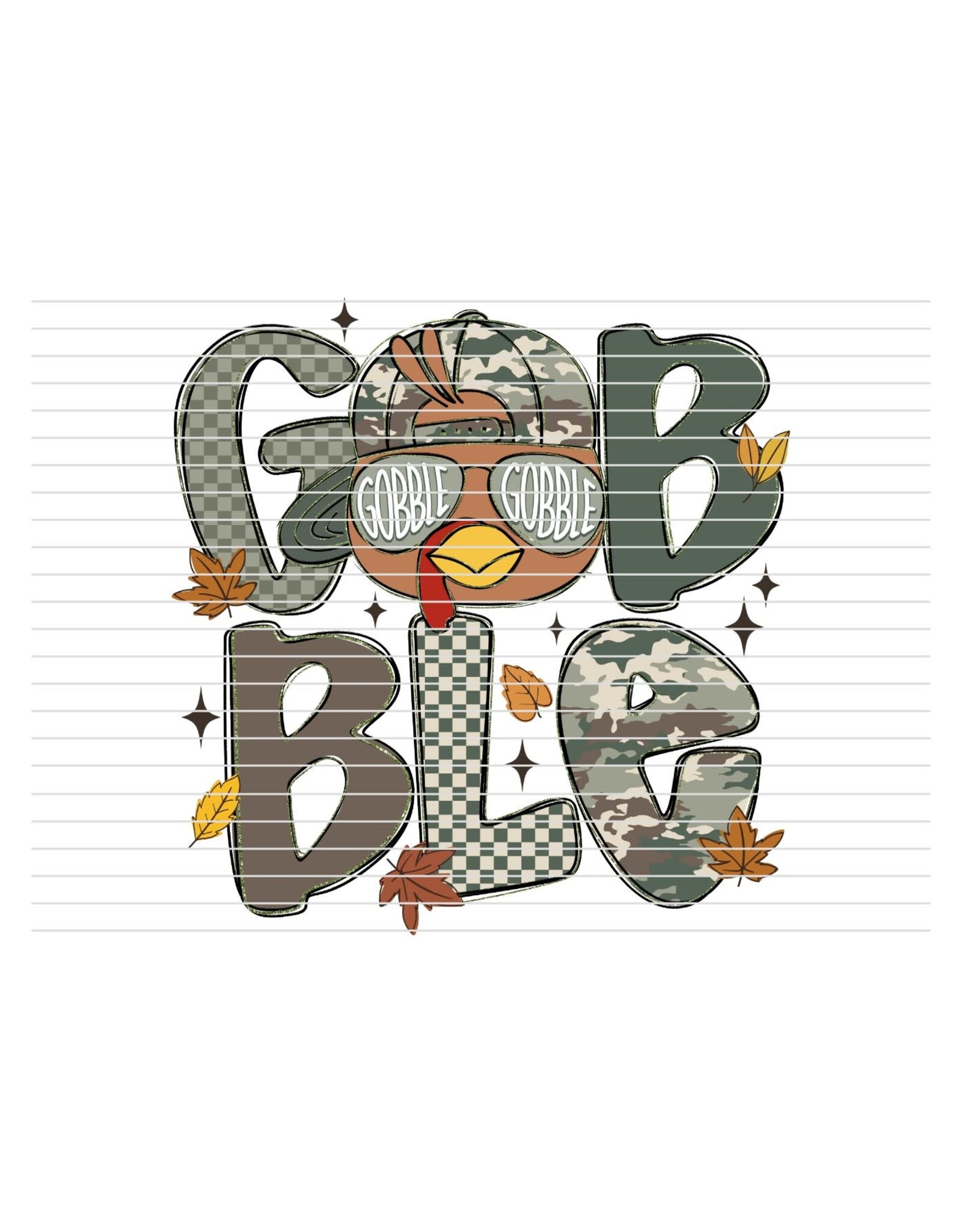 DTF Print-320* 12secs Cold Peel- Gobble Boy (Toddler/Youth) 7x7