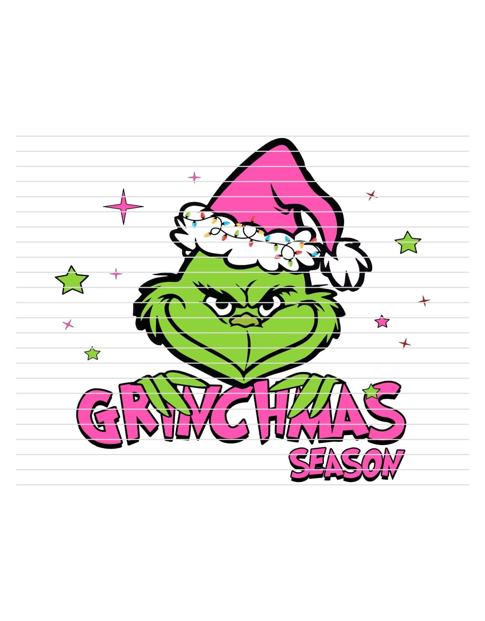 DTF Christmas Prints-320*12sec-Cold Peel Grinchmas Season Pink Youth