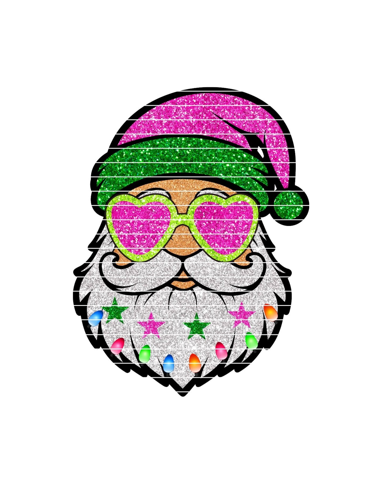 DTF Christmas Prints-320*12sec-Cold Peel Glitter Santa (Youth)