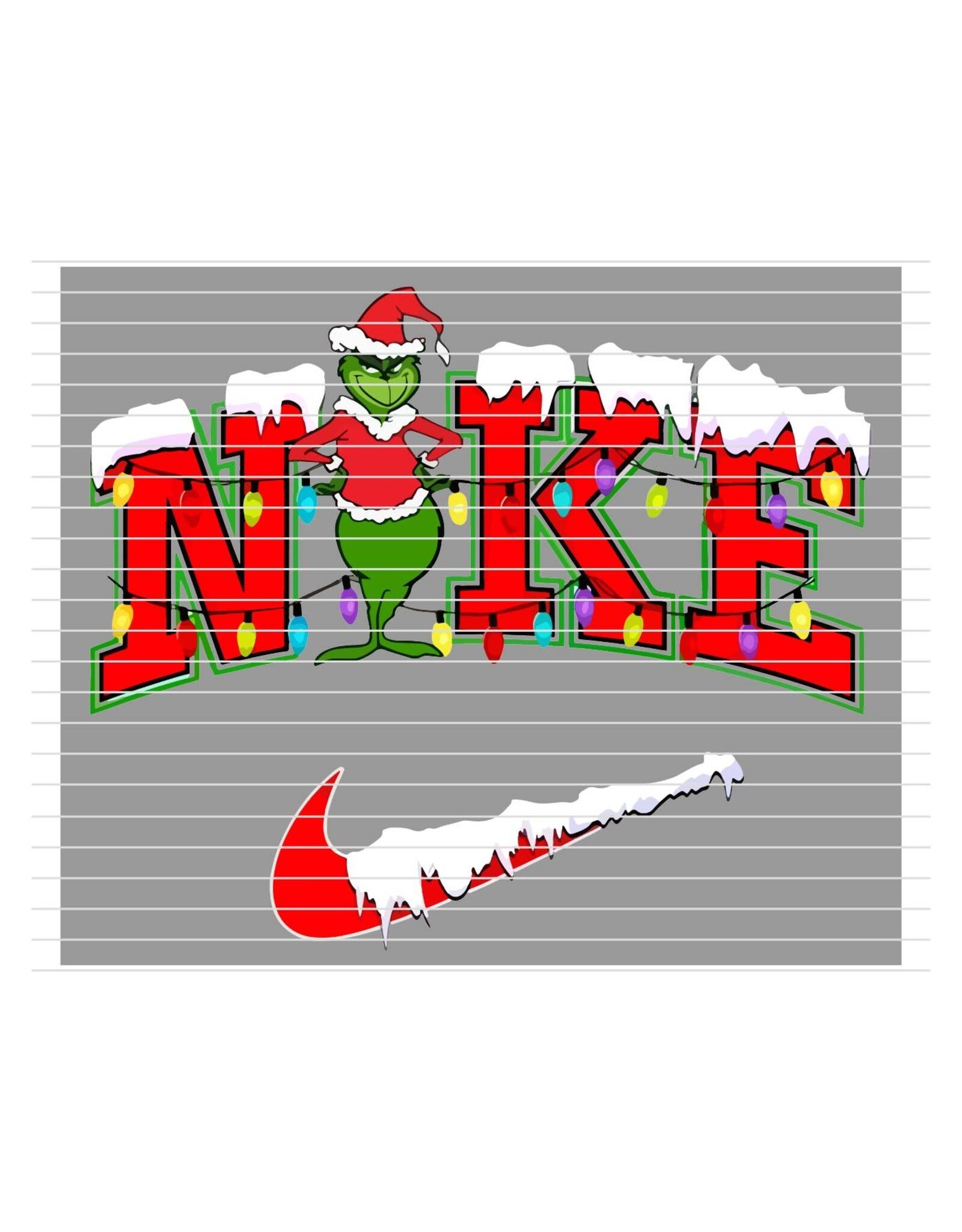 DTF Christmas Prints-320*12sec-Cold Peel-Grinch Nike (Youth)