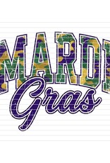 DTF Print-320* 12secs Cold Peel- Mardi Gras Distressed Camo (Adult)