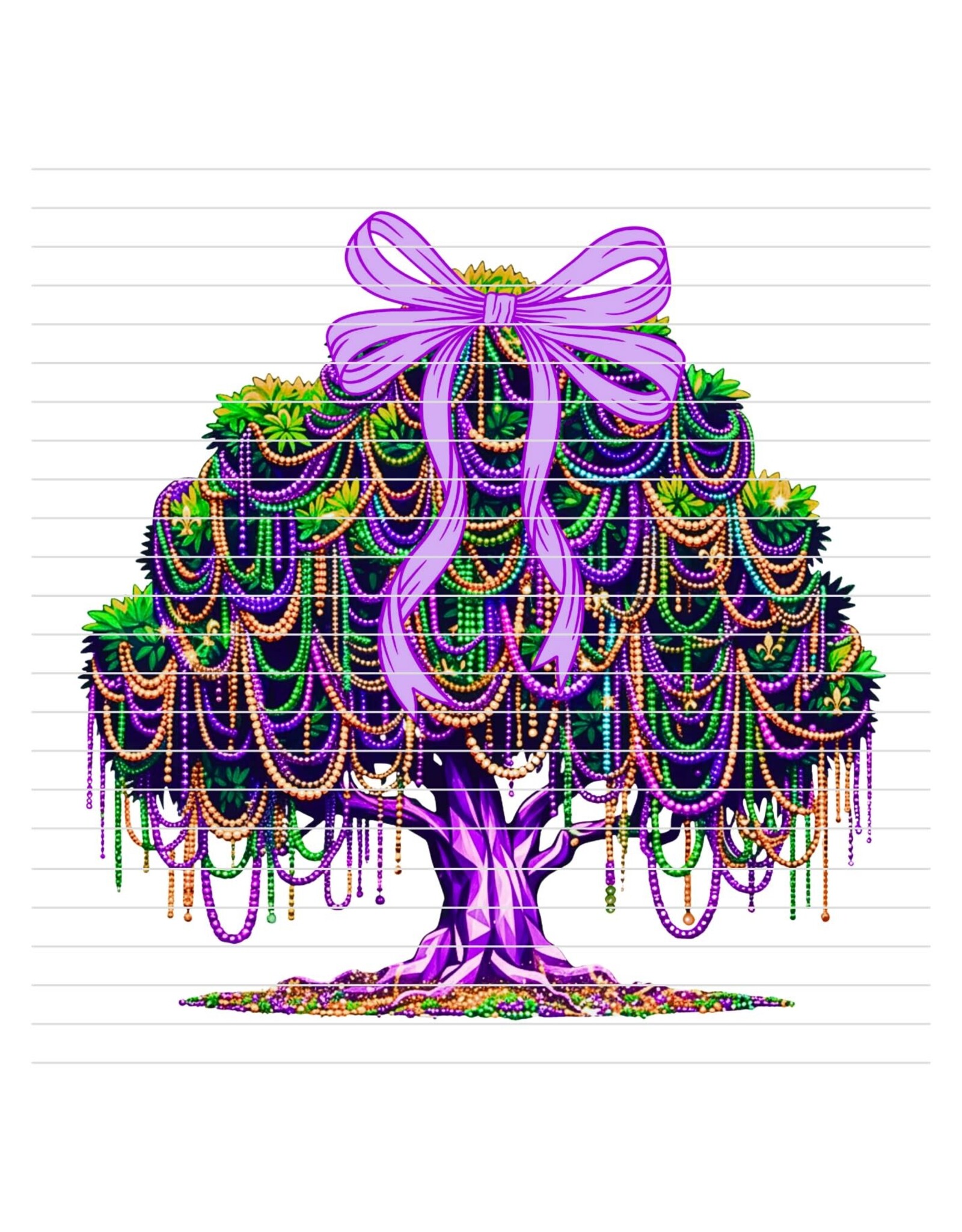 DTF Print-320* 12secs Cold Peel- Bead Bow Tree (Adult)