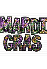 DTF Print-320* 12secs Cold Peel- Mardi Gras Faux Sequin Stitch (Adult)
