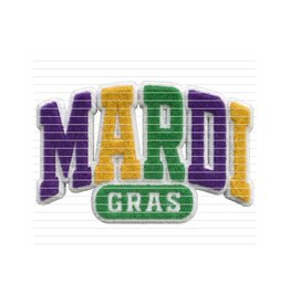 DTF Print-320* 12secs Cold Peel- Mardi Gras Faux Fur (Adult)