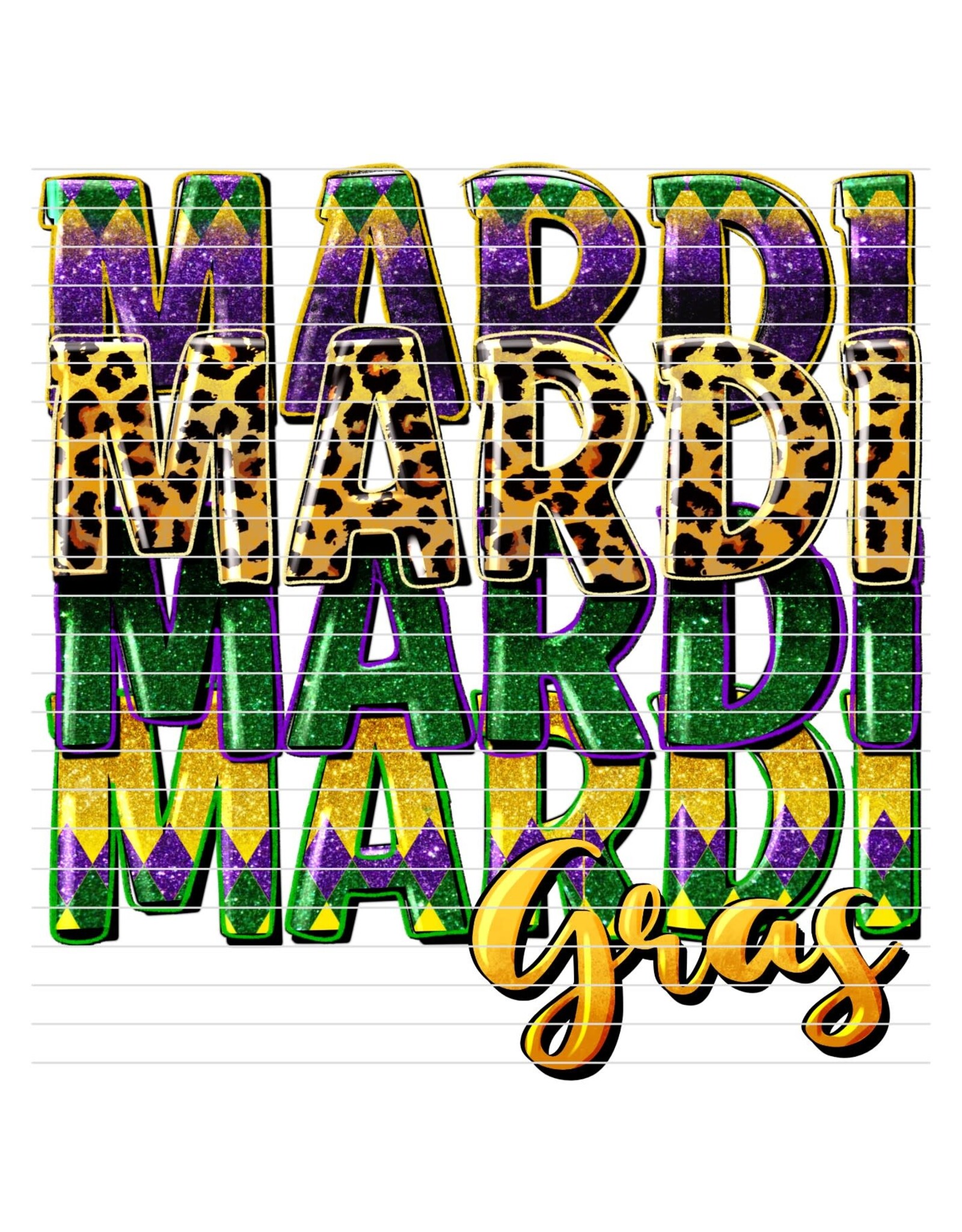 DTF Print-320* 12secs COLD PEEL Leopard Mardi Gras (Adult)