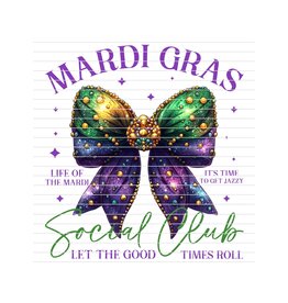DTF Print-320* 12secs Cold Peel- Mardi Gras Social Club (Adult)