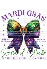 DTF Print-320* 12secs Cold Peel- Mardi Gras Social Club (Adult)
