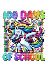 DTF Print-320*12sec-Cold Peel-100 Days Dabbing Unicorn (Youth) 10031