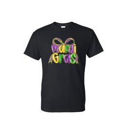 Mardi Gras Coquette Bow Adult Tee (Gildan 50/50)