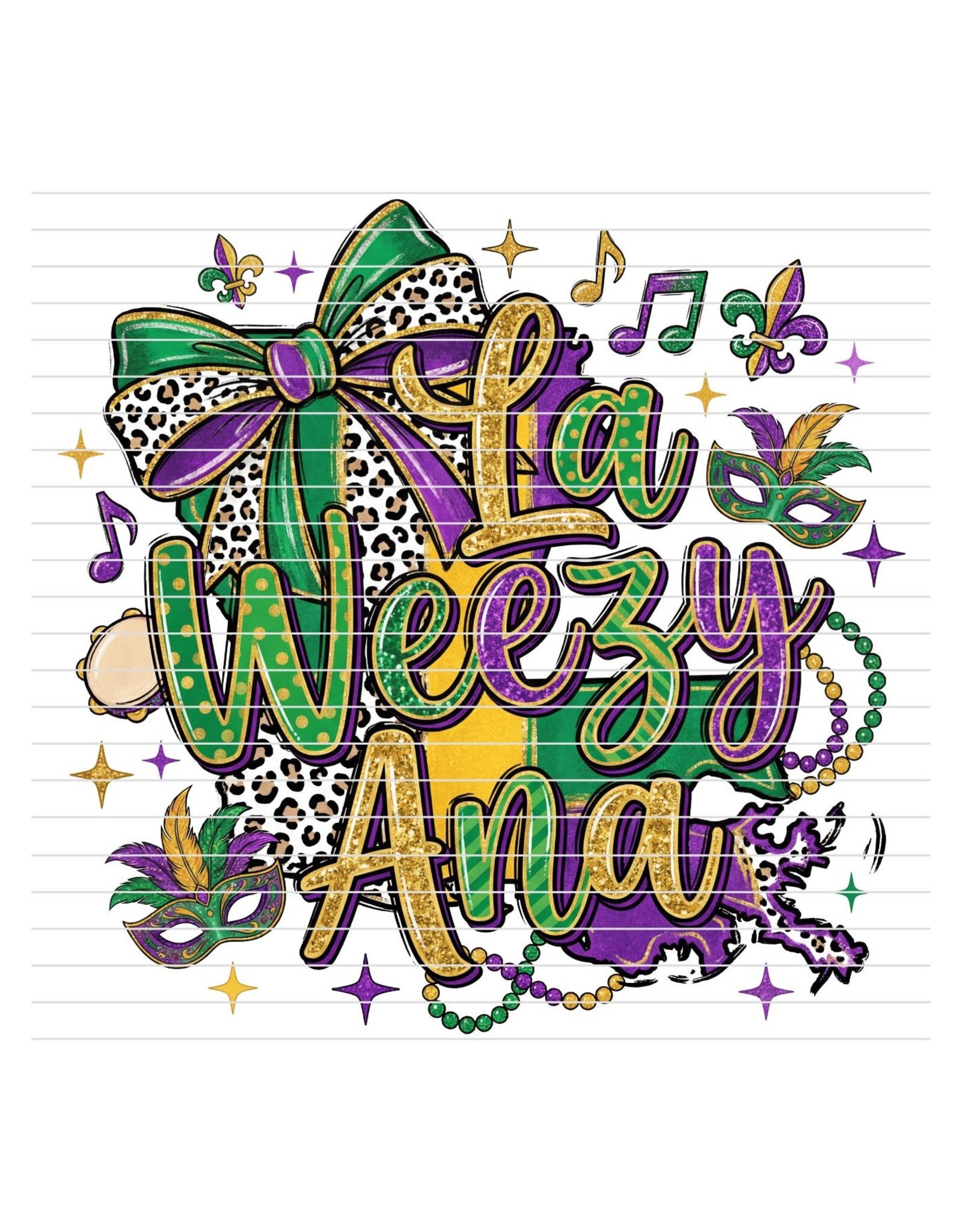 DTF Print-320* 12secs Cold Peel- La Weezy Ana Mardi (Adult)