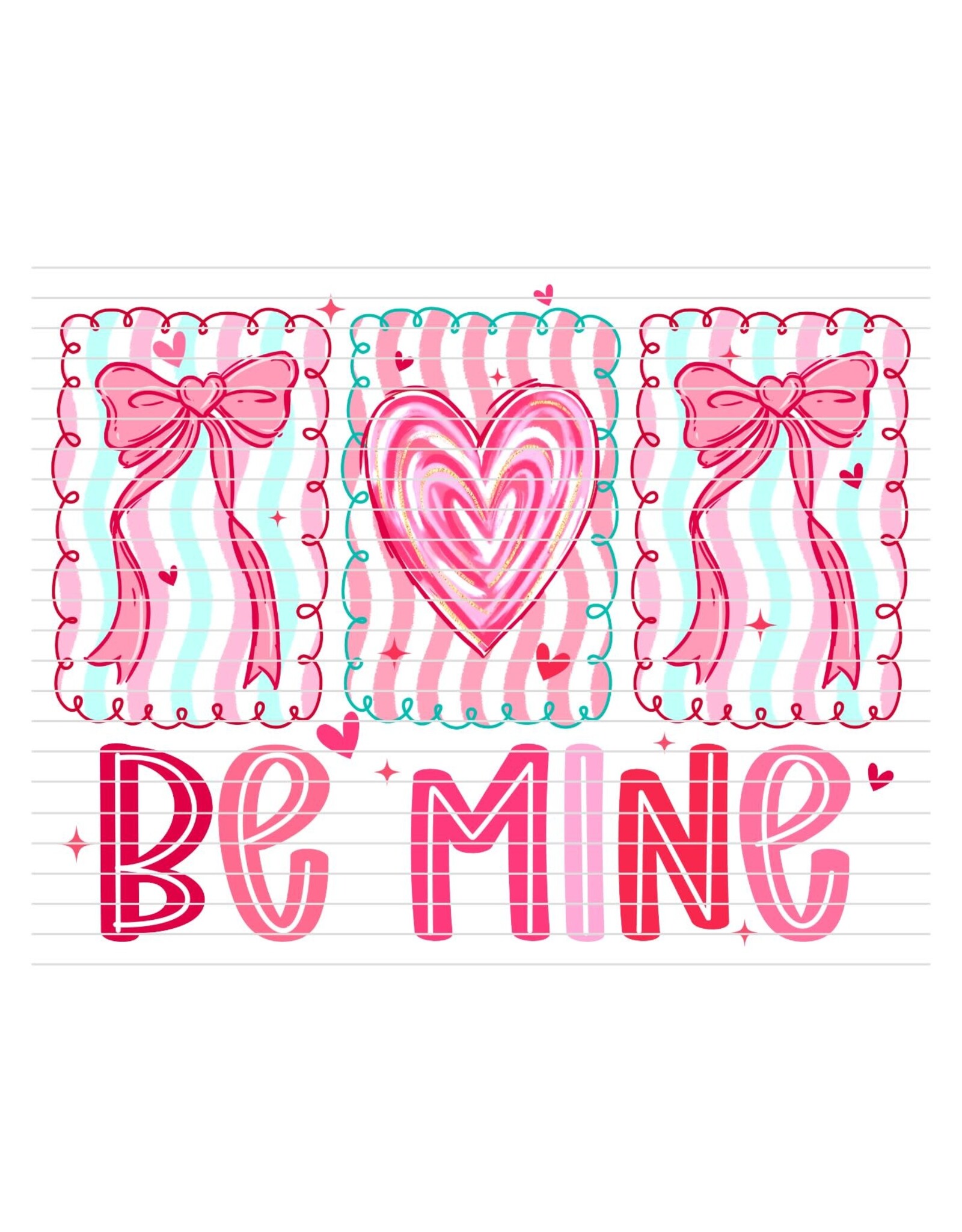 DTF Print-320* 12secs Cold Peel- Be Mine Coquette (Youth)