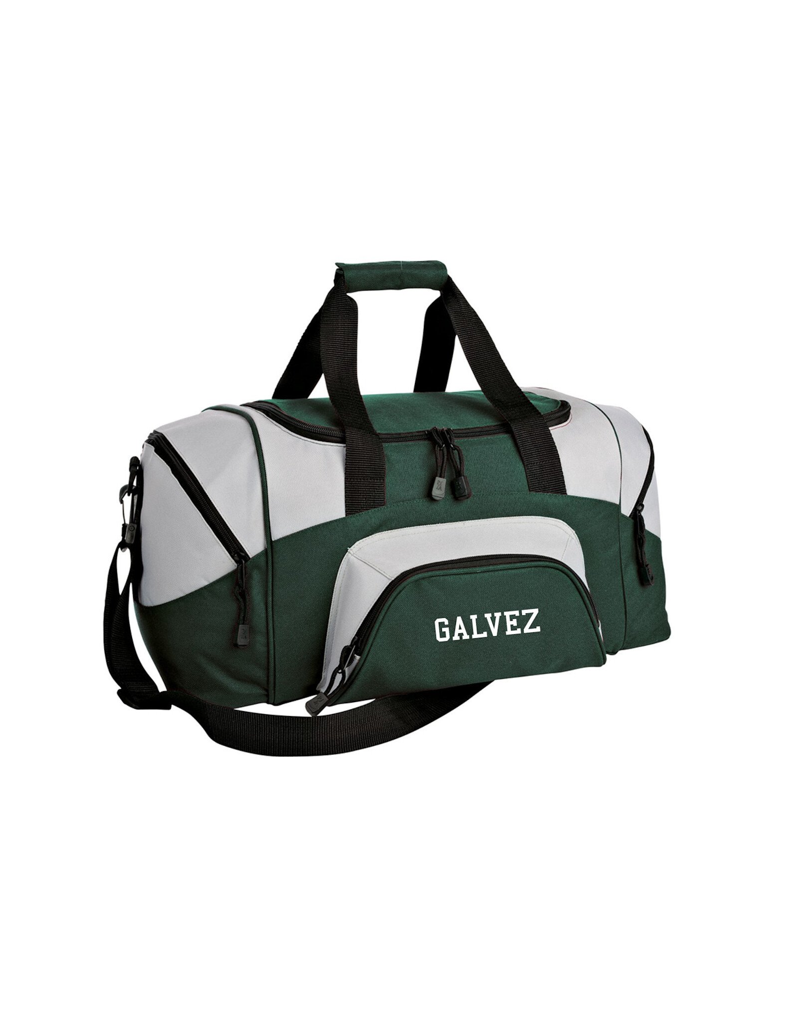 Galvez Embroidered Small Sport Duffel (Hunter/Grey)