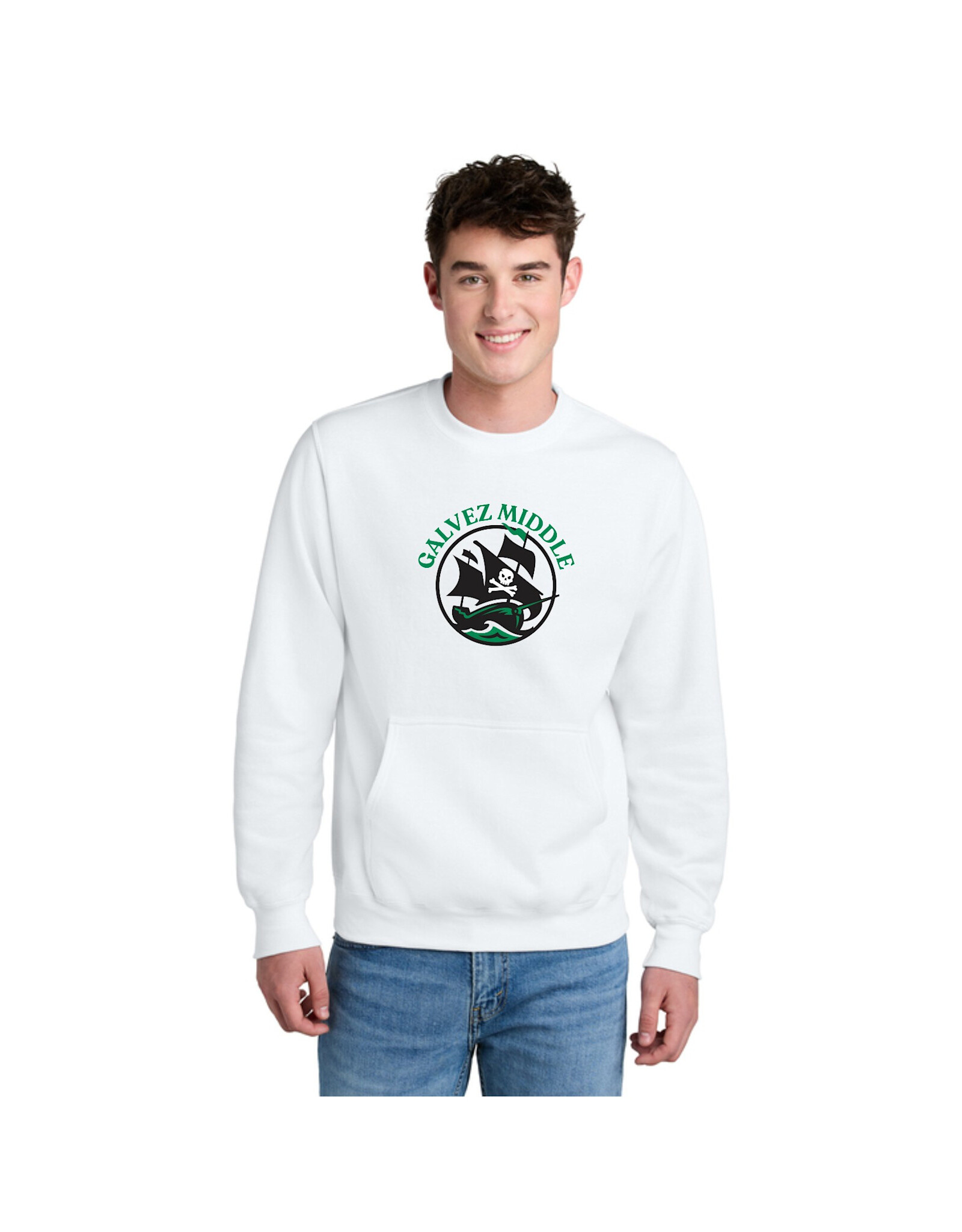 Port & Co Fleece Pocket Sweatshirt (GTSD4) White