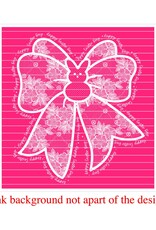 DTF Print 320* 12Sec COLD PEEL- Easter White Faux Lace Bow (9.25")