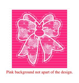 DTF Print 320* 12Sec COLD PEEL- Easter White Faux Lace Bow (9.25")