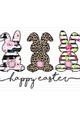 DTF Print 320* 12Sec COLD PEEL Bunny Trio Rose