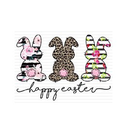 DTF Print 320* 12Sec COLD PEEL Bunny Trio Rose