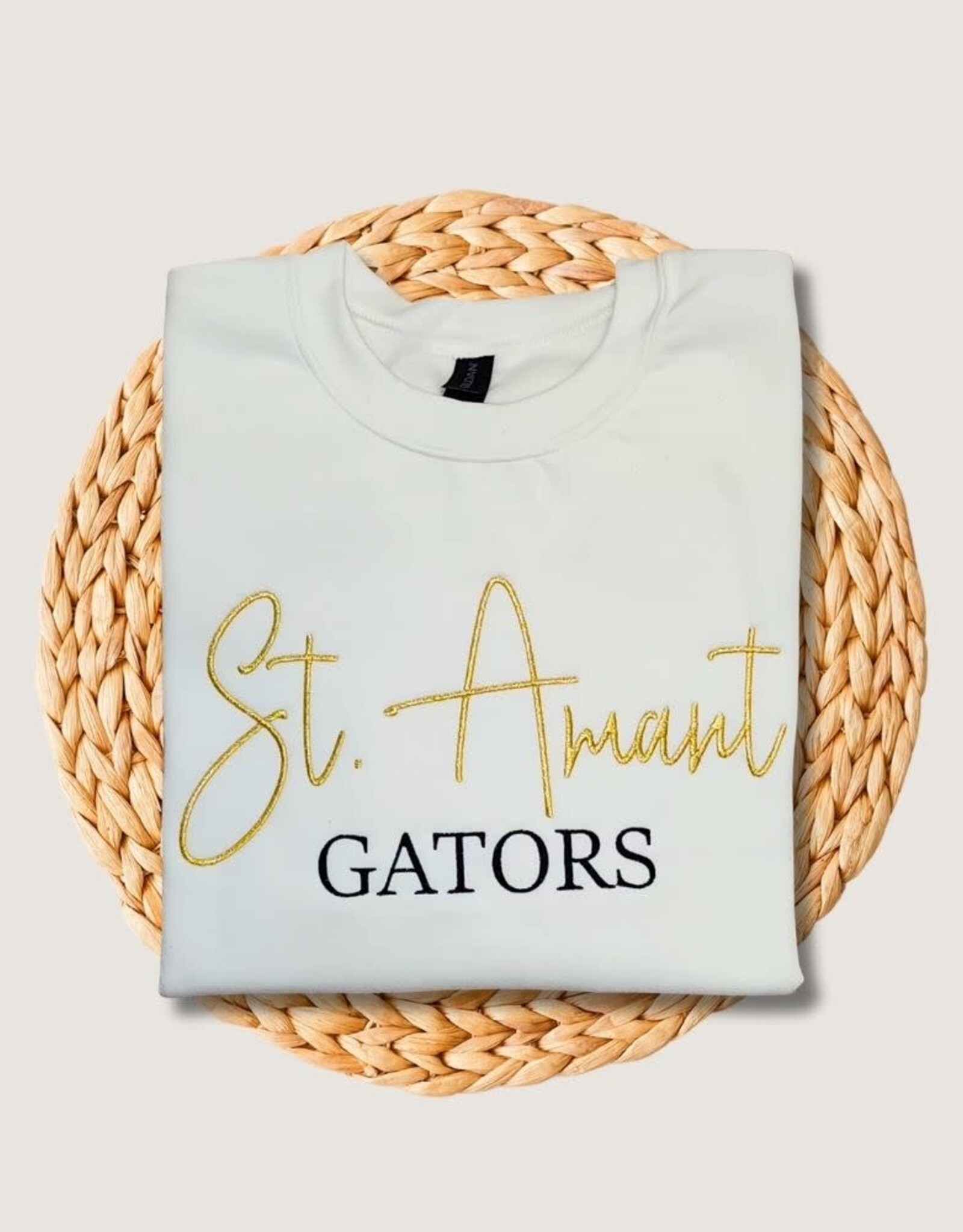Saint Amant Metallic Embroidered Crewneck Sweatshirt