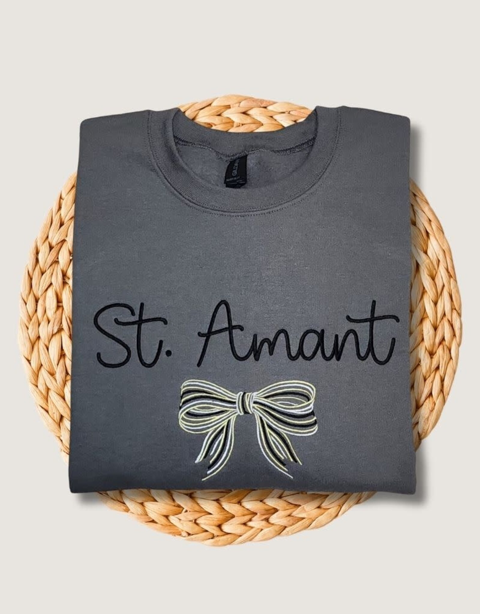 St. Amant Bow Embroidered Crewneck Sweatshirt