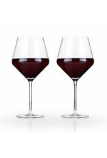 Viski  Crystal Burgundy Glasses Set of 2
