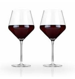 Viski  Crystal Burgundy Glasses Set of 2