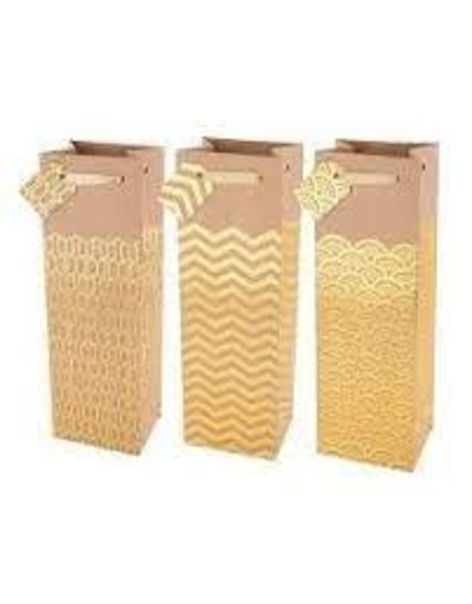 Kraft and Gold Wine Bag