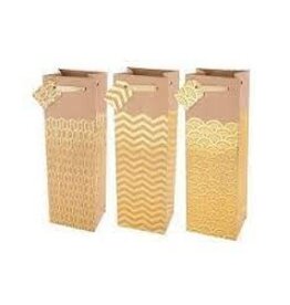 Kraft and Gold Wine Bag