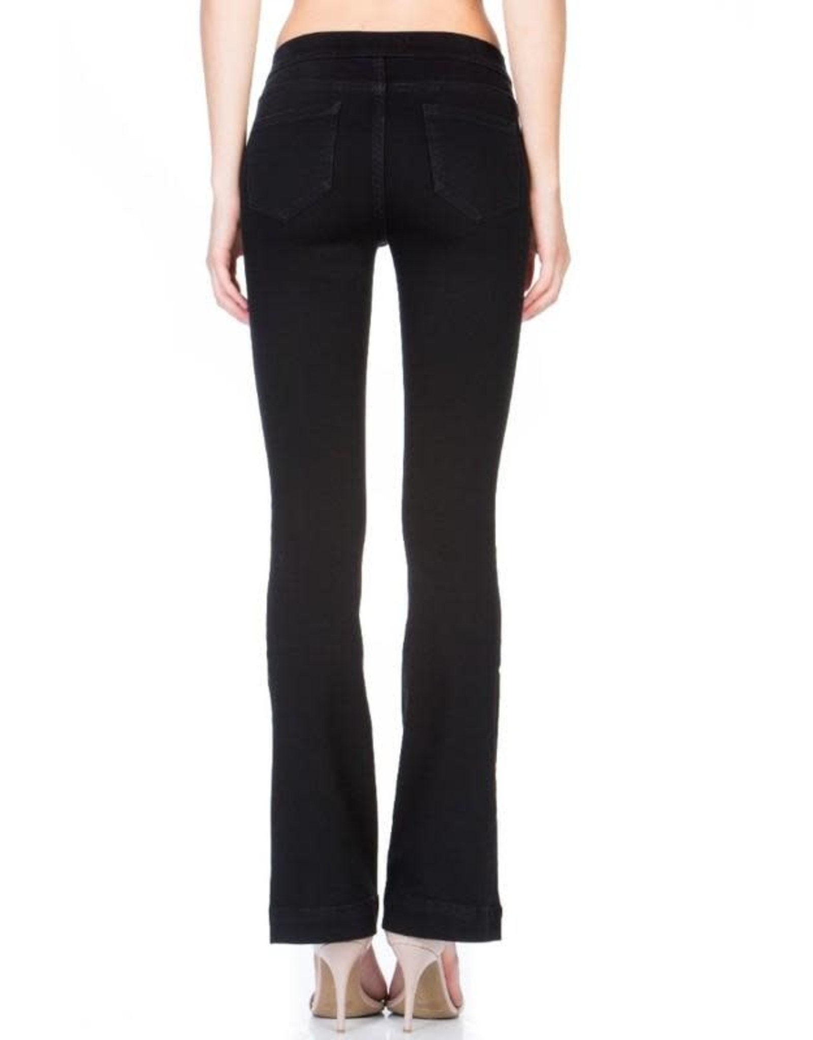 CELLO MID RISE FLARE JEGGINGS|BLACK - Southern Grain