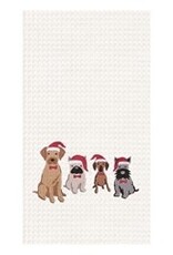 C & F Home Decor TC-039 - Dog Santa Hats Waffle Towel