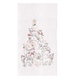 C & F Home Decor TC-015 - Cat Christmas Tree Floursack Towel