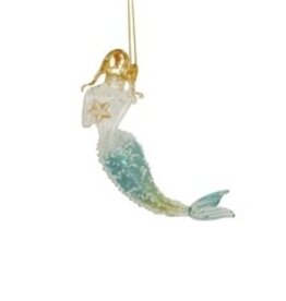 G II Ornaments & Decor OR-066 - Seafoam Glitter Mermaid Ornament