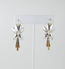 B&R Designs by Nilsson Sterling and Gold-fill Floral Dangle Earrings