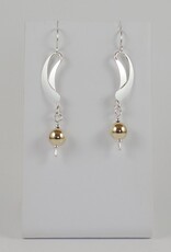B&R Designs by Nilsson Sterling Silver Ingrid Earrings with Gold-filled Bead #2074S