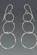 B&R Designs by Nilsson Sterling Silver and Gold-filled Bead Layered Amanda Earrings #3036S