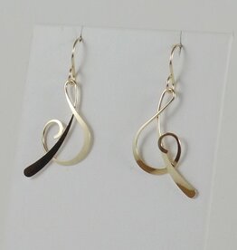 B&R Designs by Nilsson Gold-filled Stylized Treble Clef Earrings