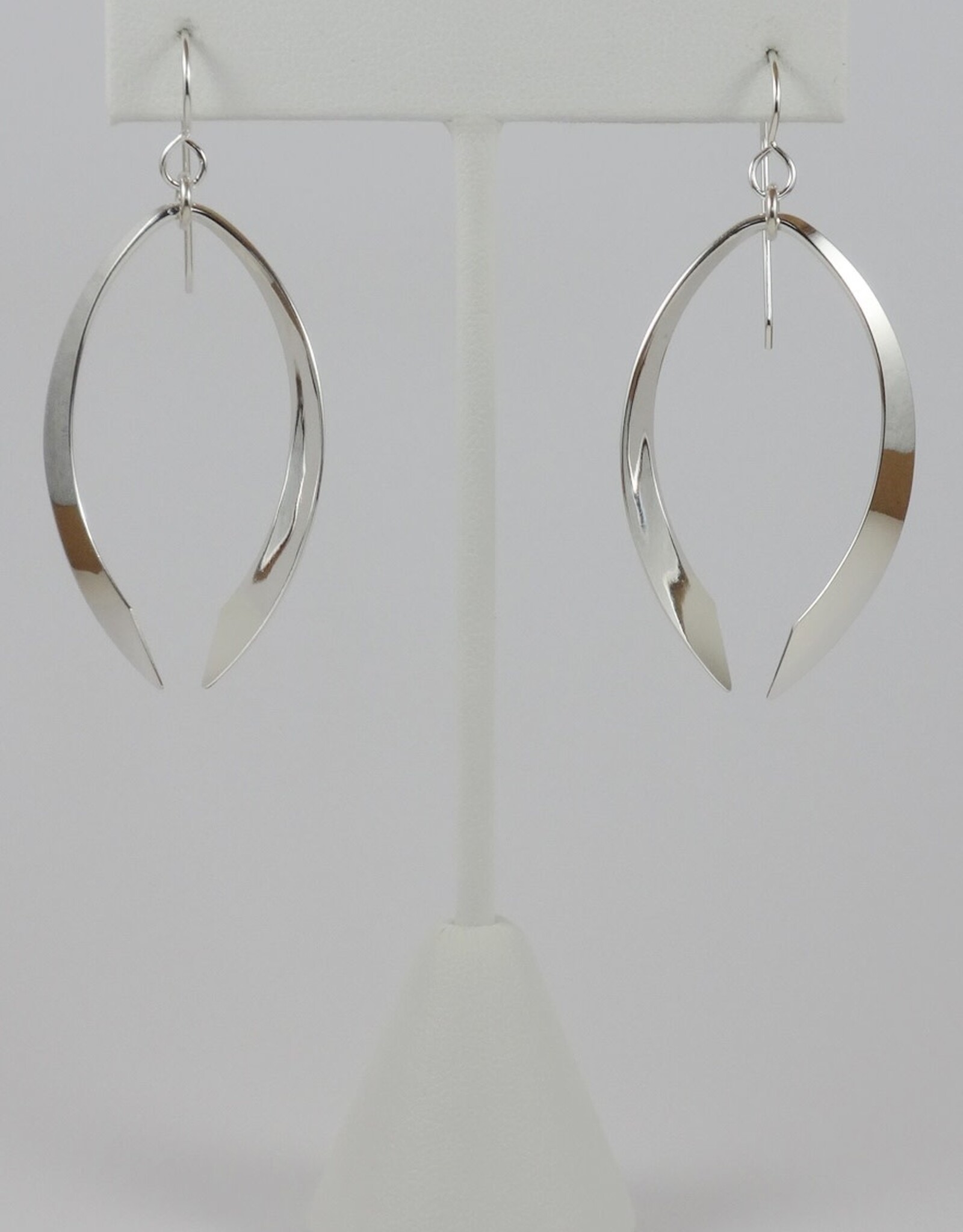 B&R Designs by Nilsson Sterling Silver Marquise Wishbone Earrings #3055S