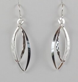 B&R Designs by Nilsson Large Sterling Double Marquise Earrings
