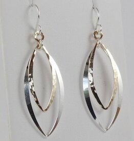 B&R Designs by Nilsson Large Mixed Metal Double Marquise Earrings