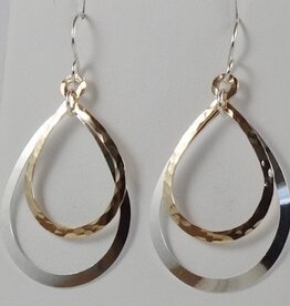 B&R Designs by Nilsson Large Double Tear Drop Mixed Earrings