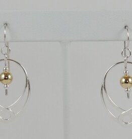 B&R Designs by Nilsson Sterling Framed Drop Earring With Gold-filled Bead