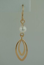 B&R Designs by Nilsson Gold-filled Isabella Earrings with Pearl #1804G