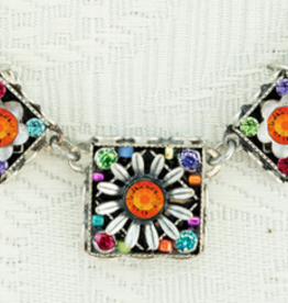 FireFly Multicolor Square Daisy Necklace