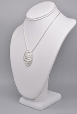 White Wrinkle Oval Pendant