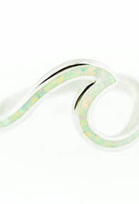 Hawaiian Jewelry Designs White Opal Line Wave Ring