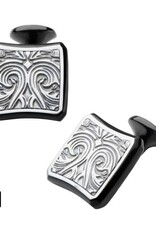 Stainless Steel & Black Cuff Links