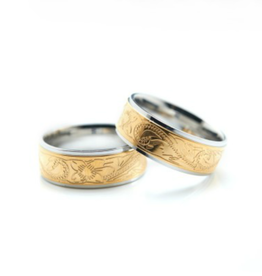 Gold Tone Scroll Ring 8mm