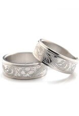 Silver Tone Scroll Ring 8mm