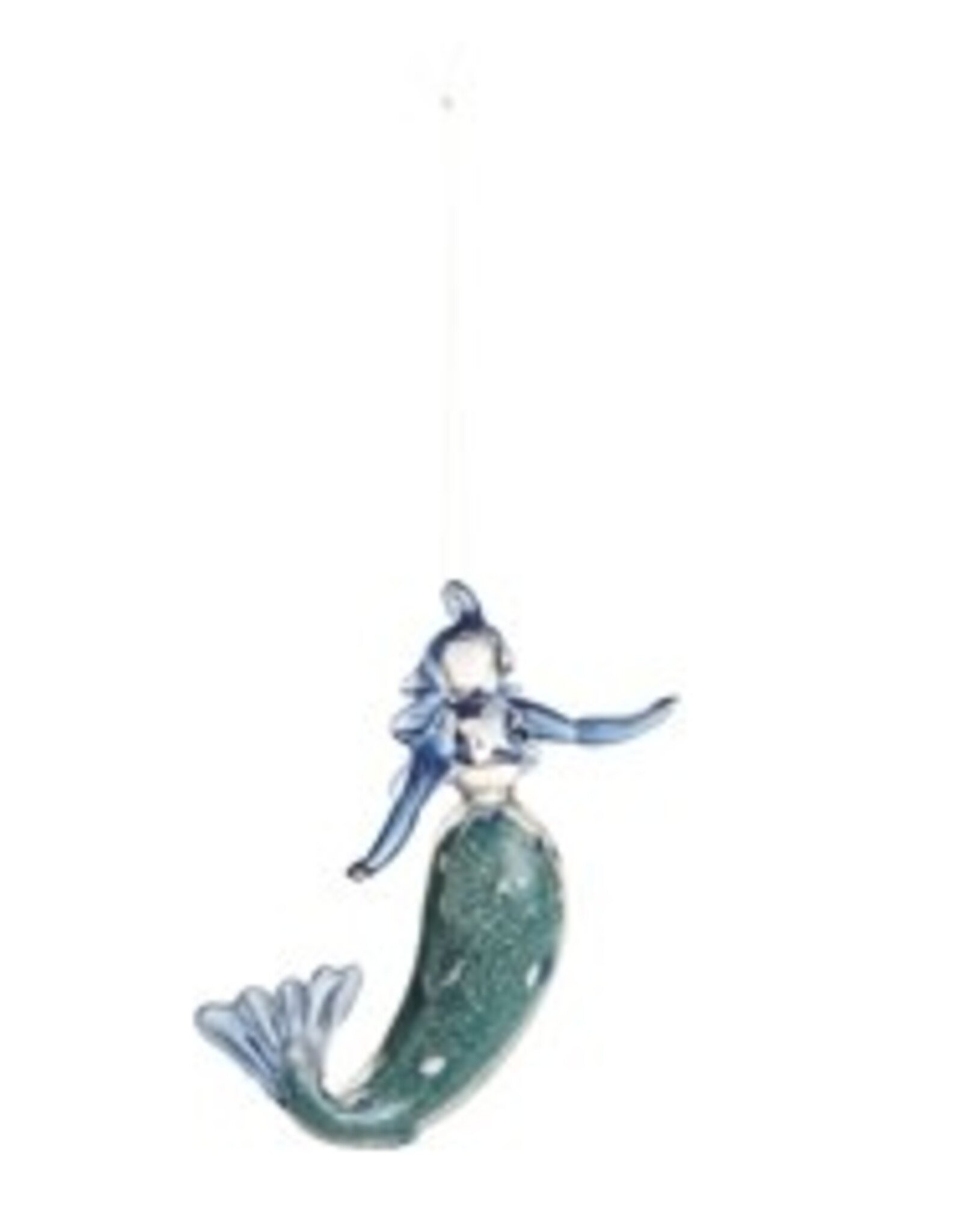 G II Ornaments & Decor OR-009 - Mystic Blue Glass Mermaid Ornament