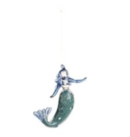 G II Ornaments & Decor OR-009 - Mystic Blue Glass Mermaid Ornament