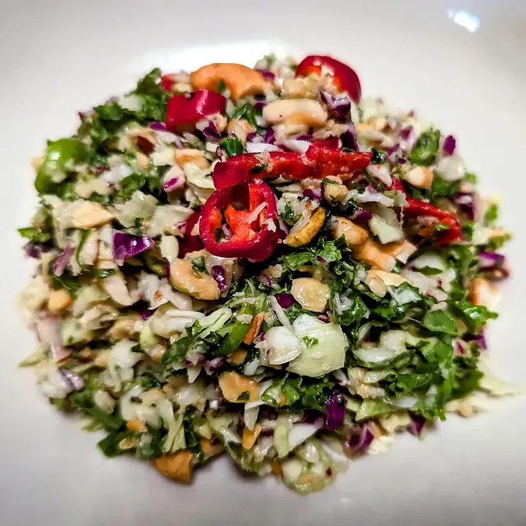 Chopped Kale, Cabbage and Toasted Cashew Crunch Salad Recipe